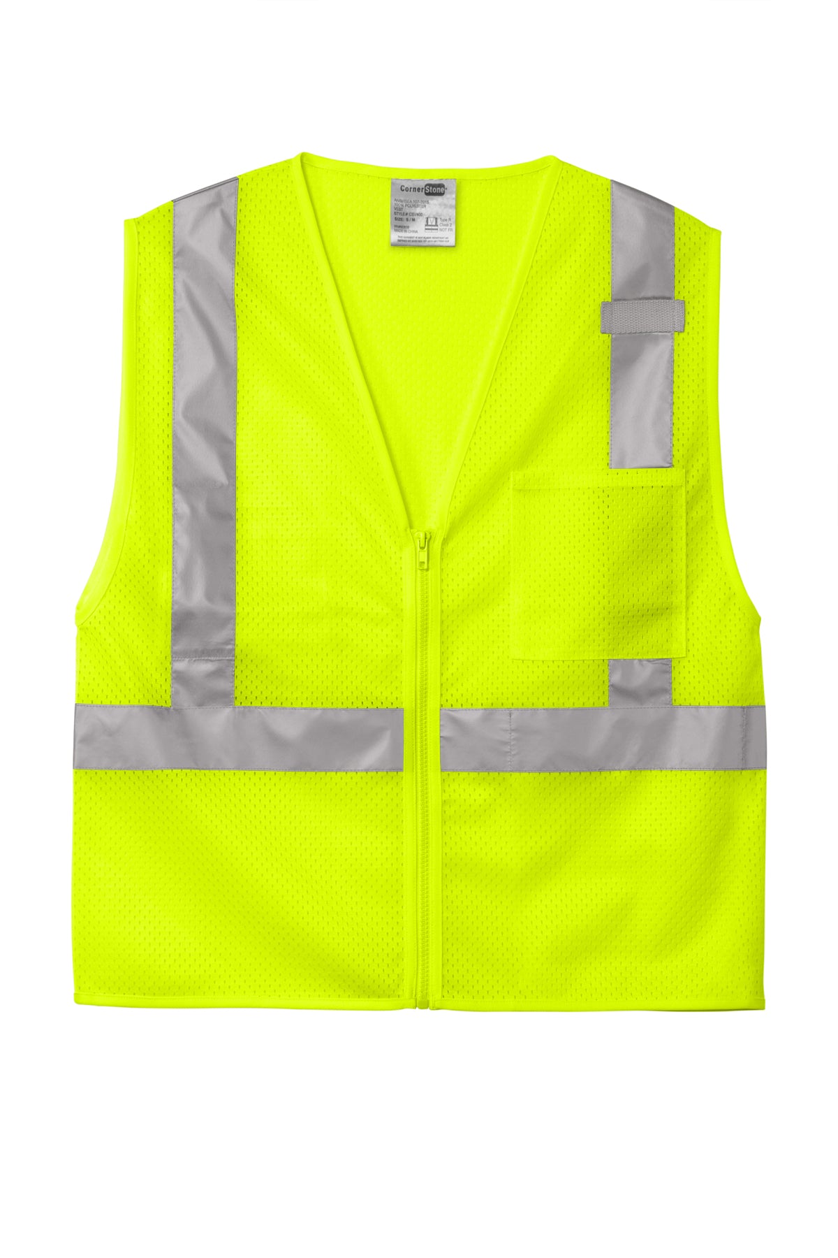 CornerStone® ANSI 107 Class 2 Mesh Zippered Vest-CSV102