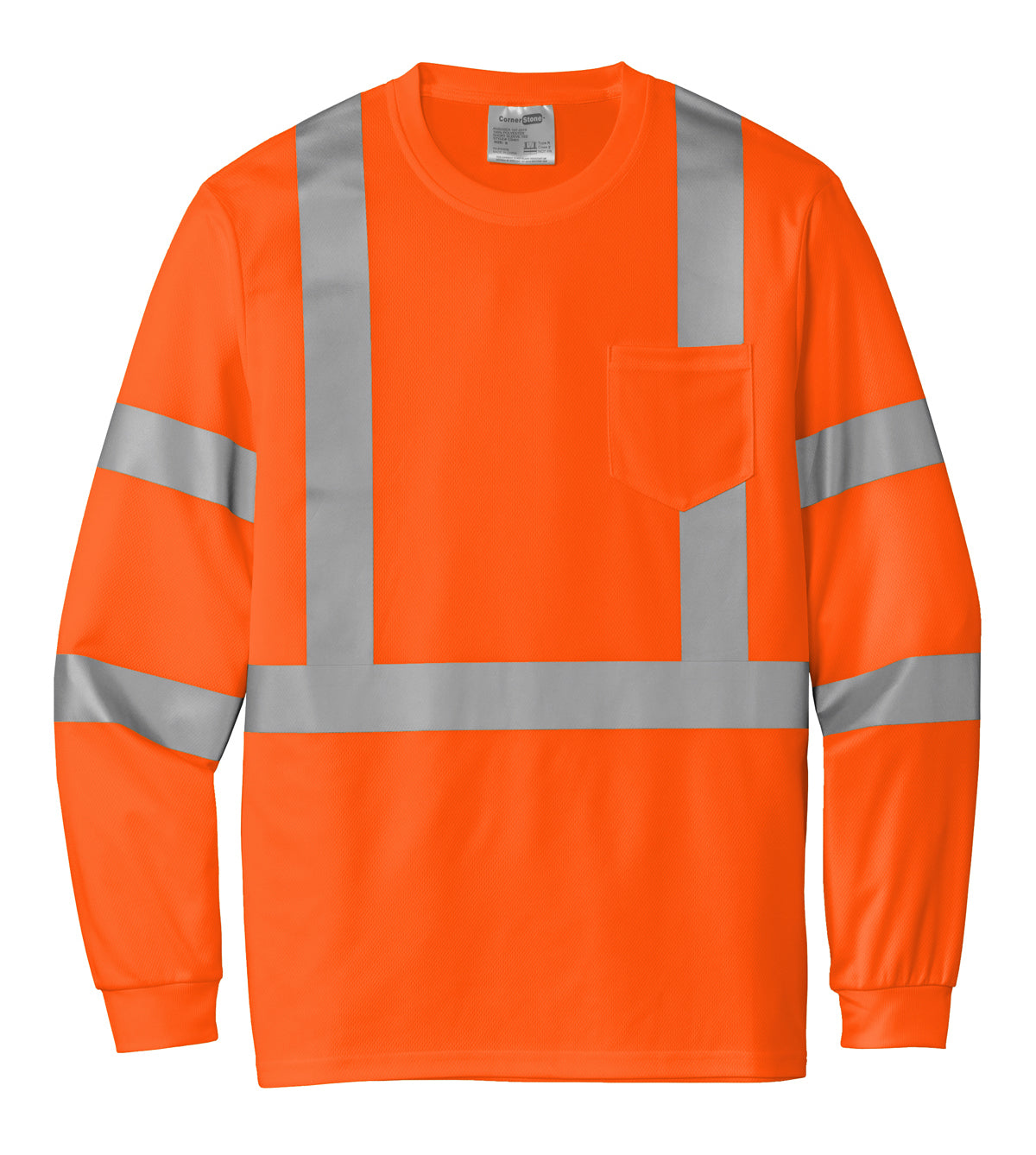 CornerStone® ANSI 107 Class 3 Mesh Long Sleeve Tee-CS203