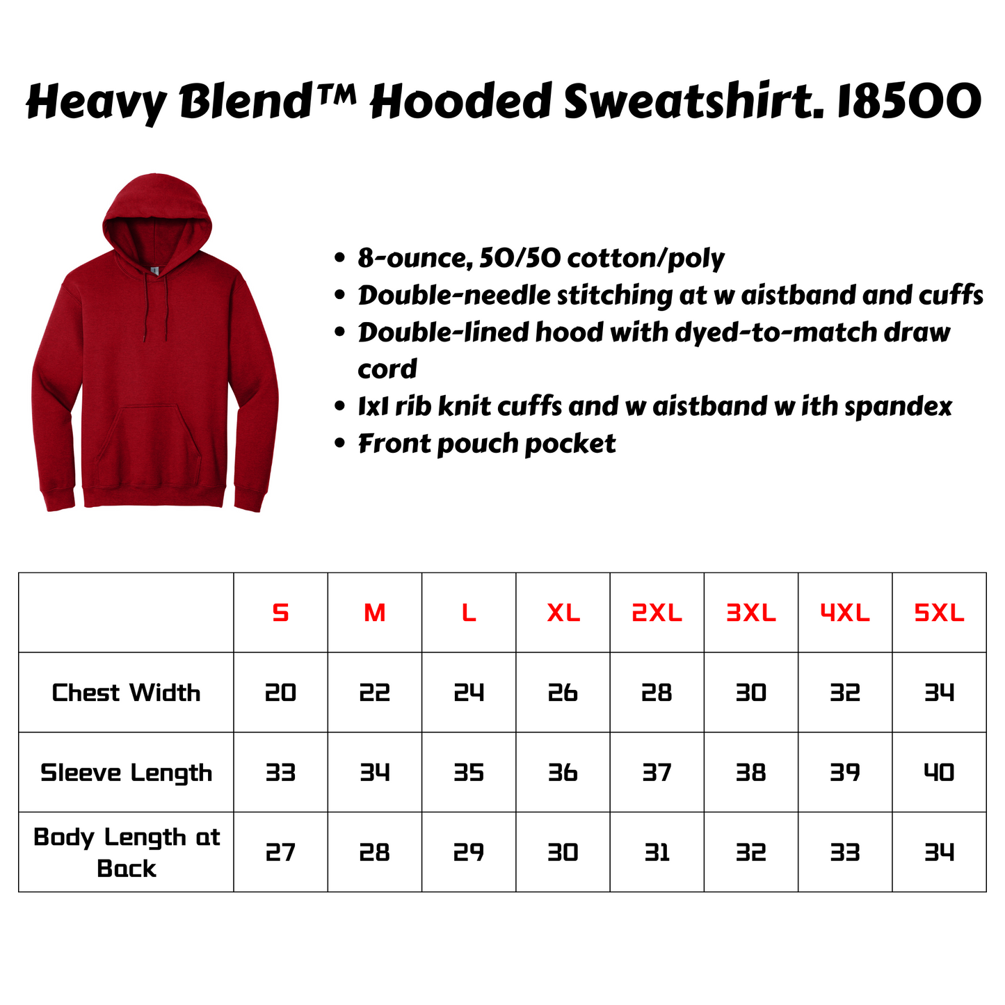 Gildan® - Heavy Blend™ Hooded Sweatshirt-18500