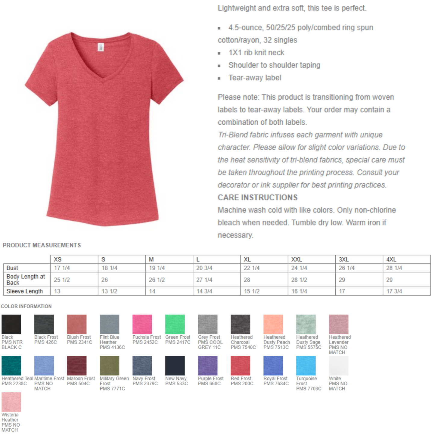 District ® Women’s Perfect Tri ® V-Neck Tee-DM1350L