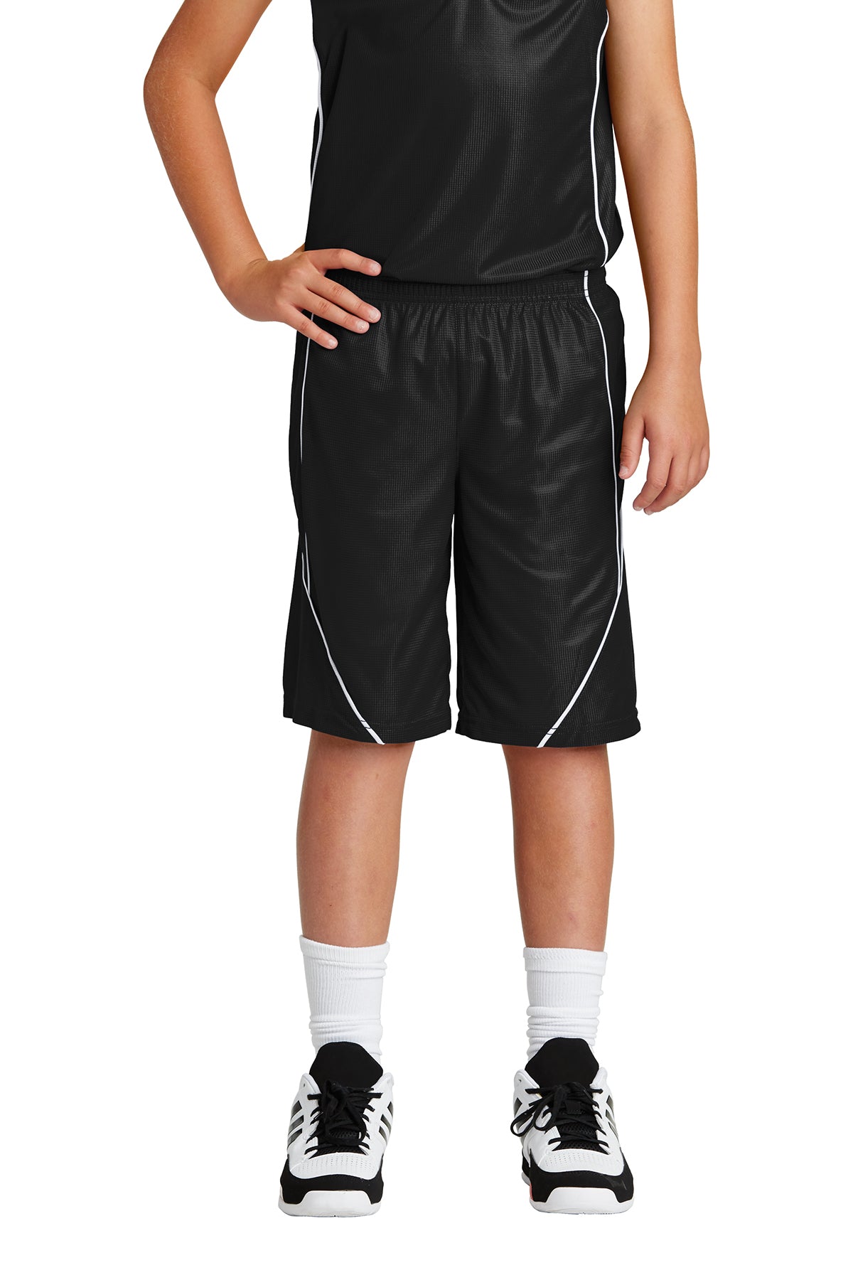 Sport-Tek® Youth PosiCharge® Mesh Reversible Spliced Short-YT565