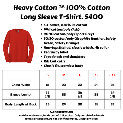 Gildan® - Heavy Cotton™ 100% Cotton Long Sleeve T-Shirt-5400