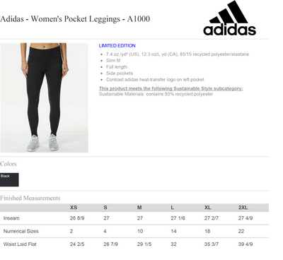 Adidas - Women's Pocket Leggings - A1000