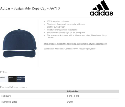 Adidas - Sustainable Rope Cap - A671S