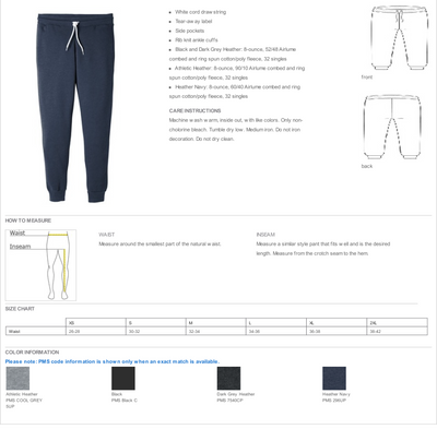 BELLA+CANVAS ® Unisex Jogger Sweatpants-BC3727