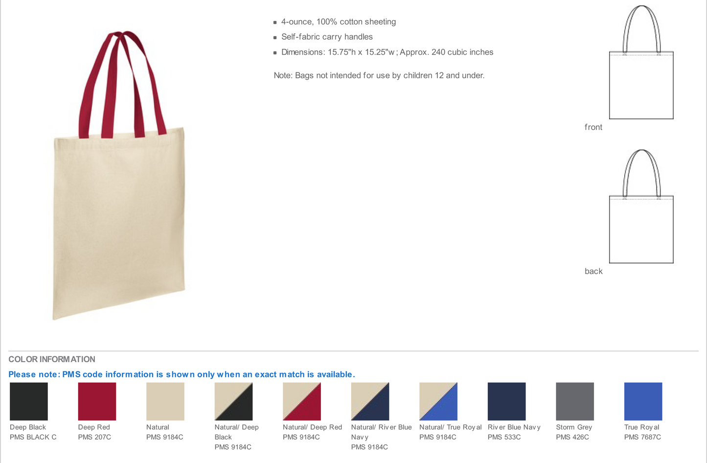 Port Authority® Core Cotton Tote-BG1500