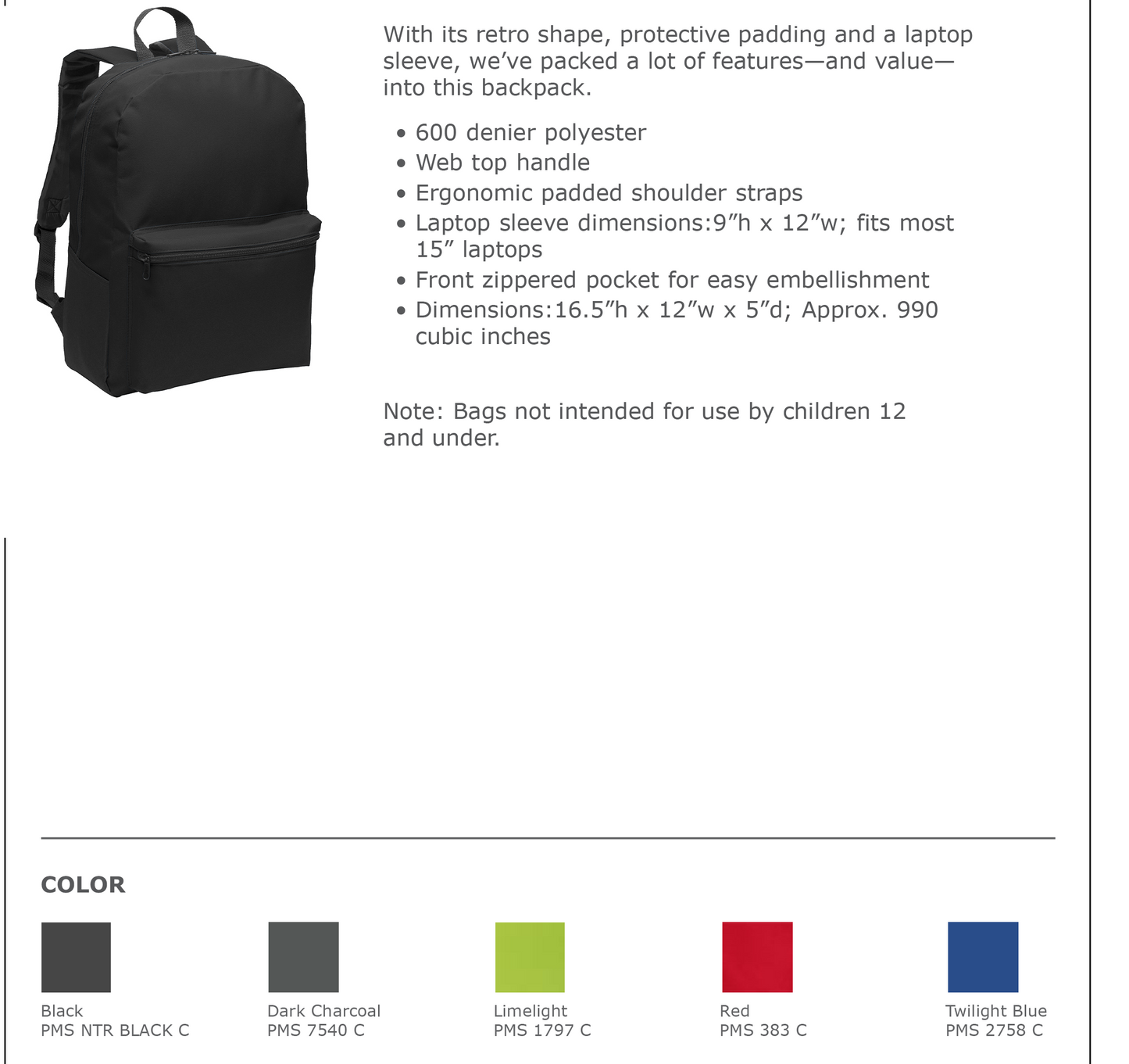 Port Authority® Value Backpack-BG203