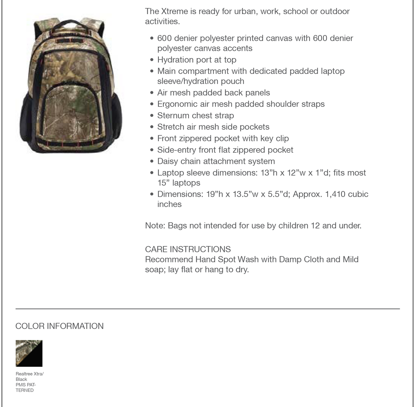 Port Authority® Camo Xtreme Backpack-BG207C