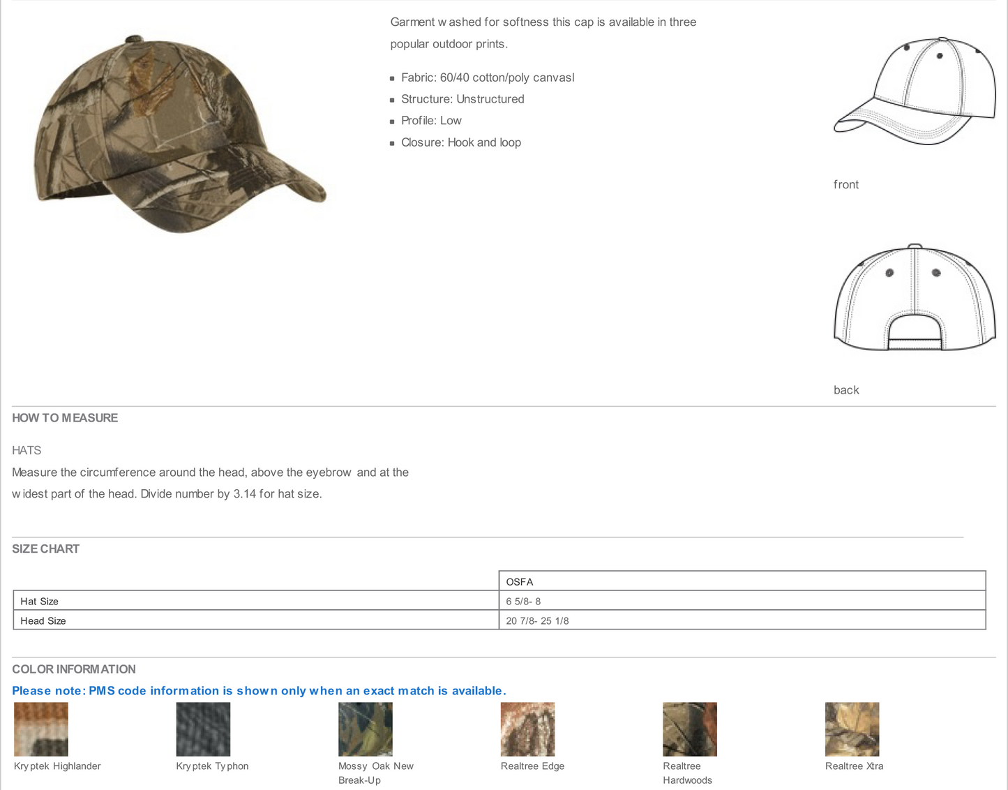 Port Authority® Pro Camouflage Series Garment-Washed Cap-C871