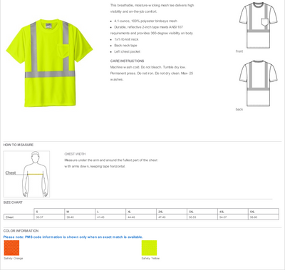 CornerStone® ANSI 107 Class 2 Mesh Tee-CS200