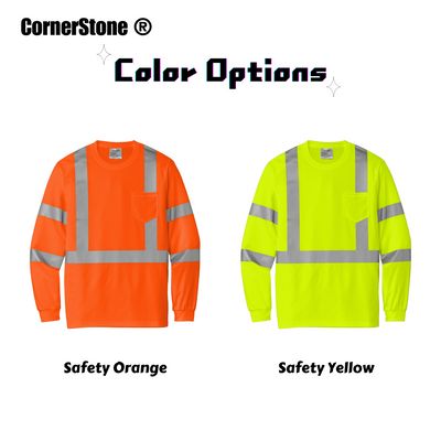 CornerStone® ANSI 107 Class 3 Mesh Long Sleeve Tee-CS203