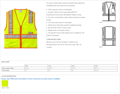 CornerStone® ANSI 107 Class 2 Mesh Zippered Two-Tone Vest-CSV103