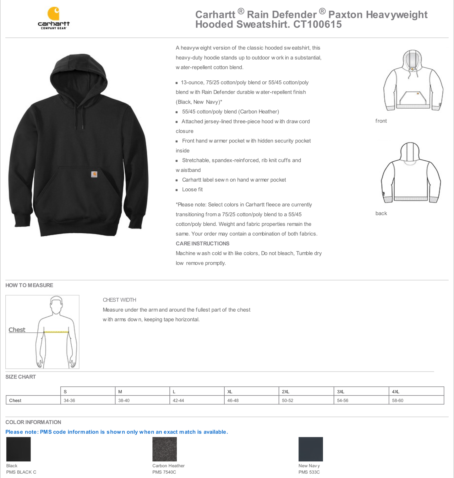 Carhartt ® Rain Defender ® Paxton Heavyweight Hooded Sweatshirt-CT100615