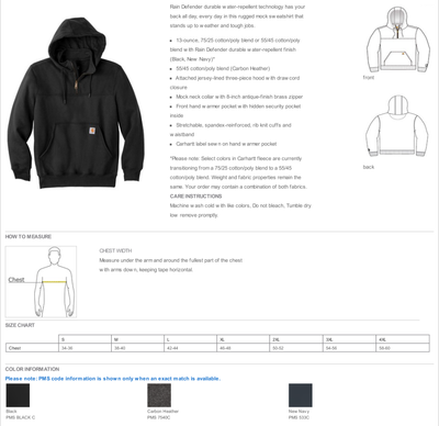 Carhartt ® Rain Defender ® Paxton Heavyweight Hooded Zip Mock Sweatshirt-CT100617