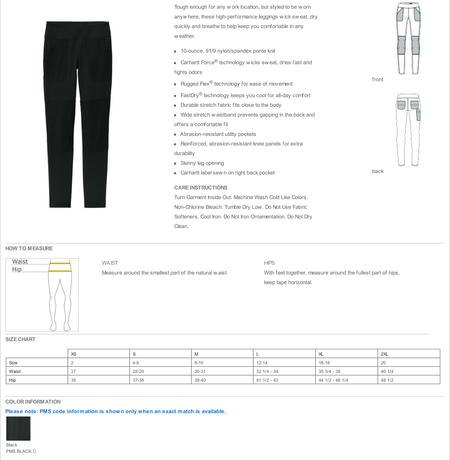 Carhartt Force® Women’s Midweight Utility Legging-CT102482