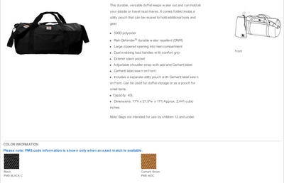 Carhartt® Canvas Packable Duffel with Pouch-CT89105112