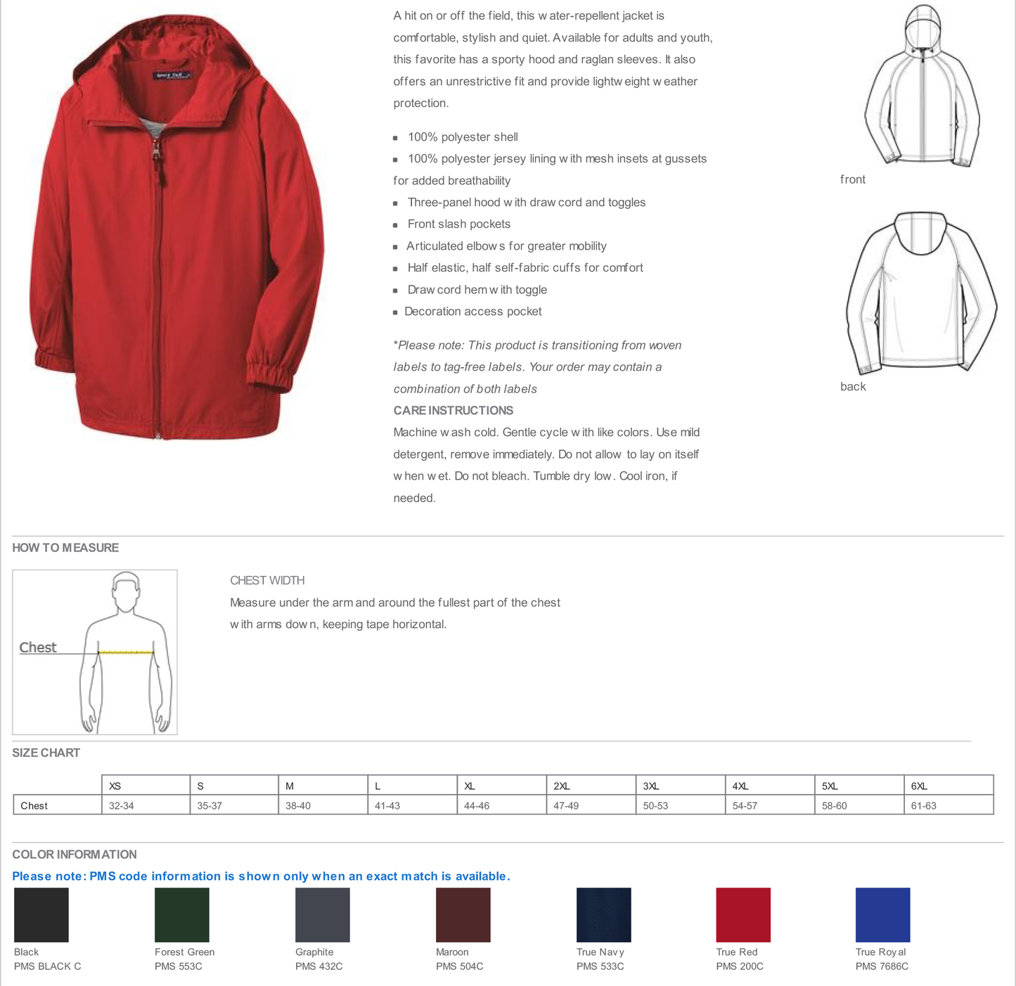 Sport-Tek® Hooded Raglan Jacket-JST73