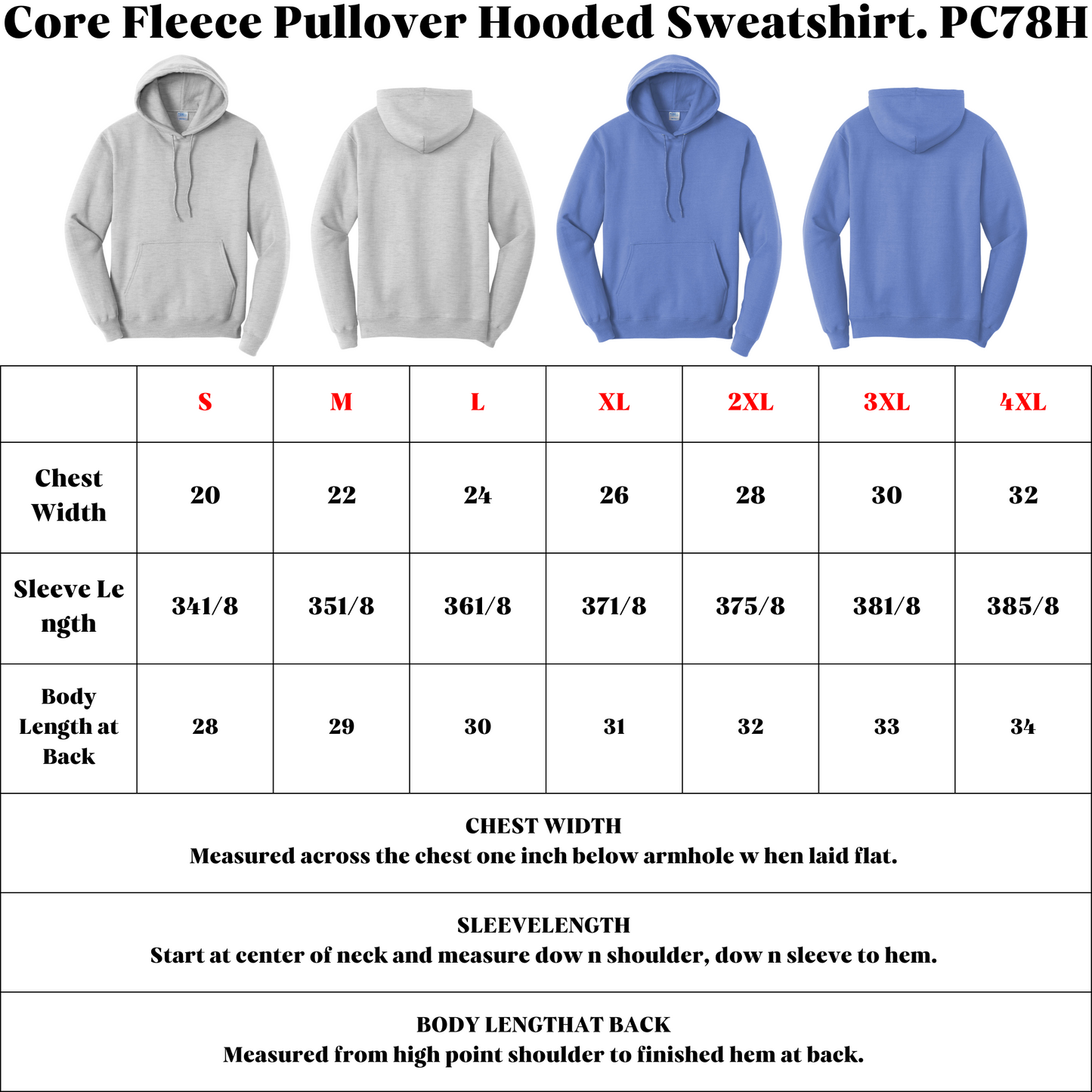 Port & Company® Core Fleece Pullover Hooded Sweatshirt-PC78H