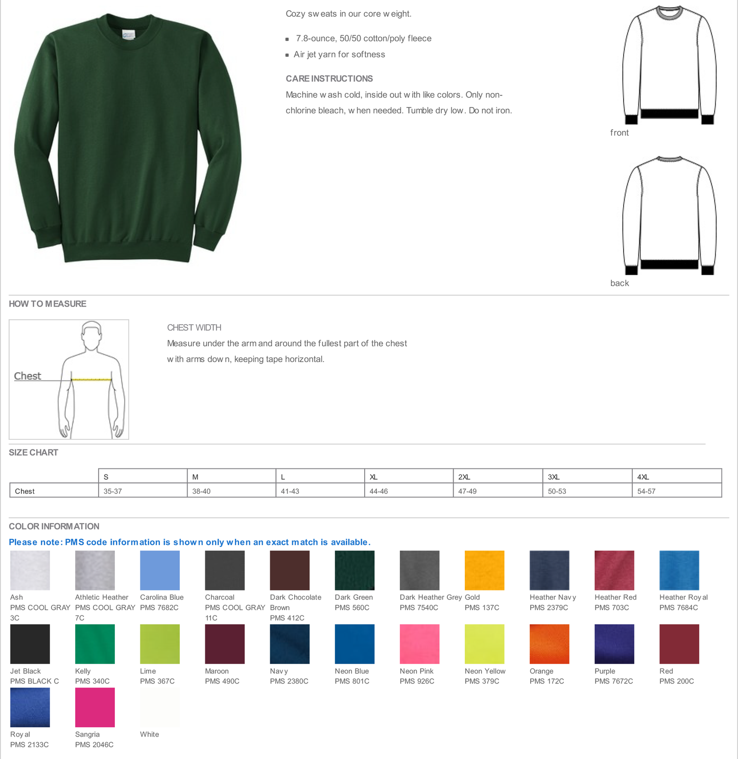 Port & Company® Core Fleece Crewneck Sweatshirt-PC78