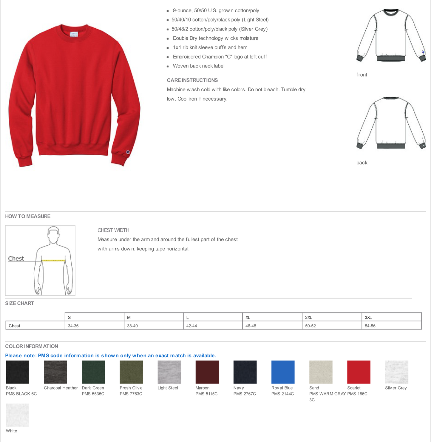 Champion® Powerblend® Crewneck Sweatshirt-S6000