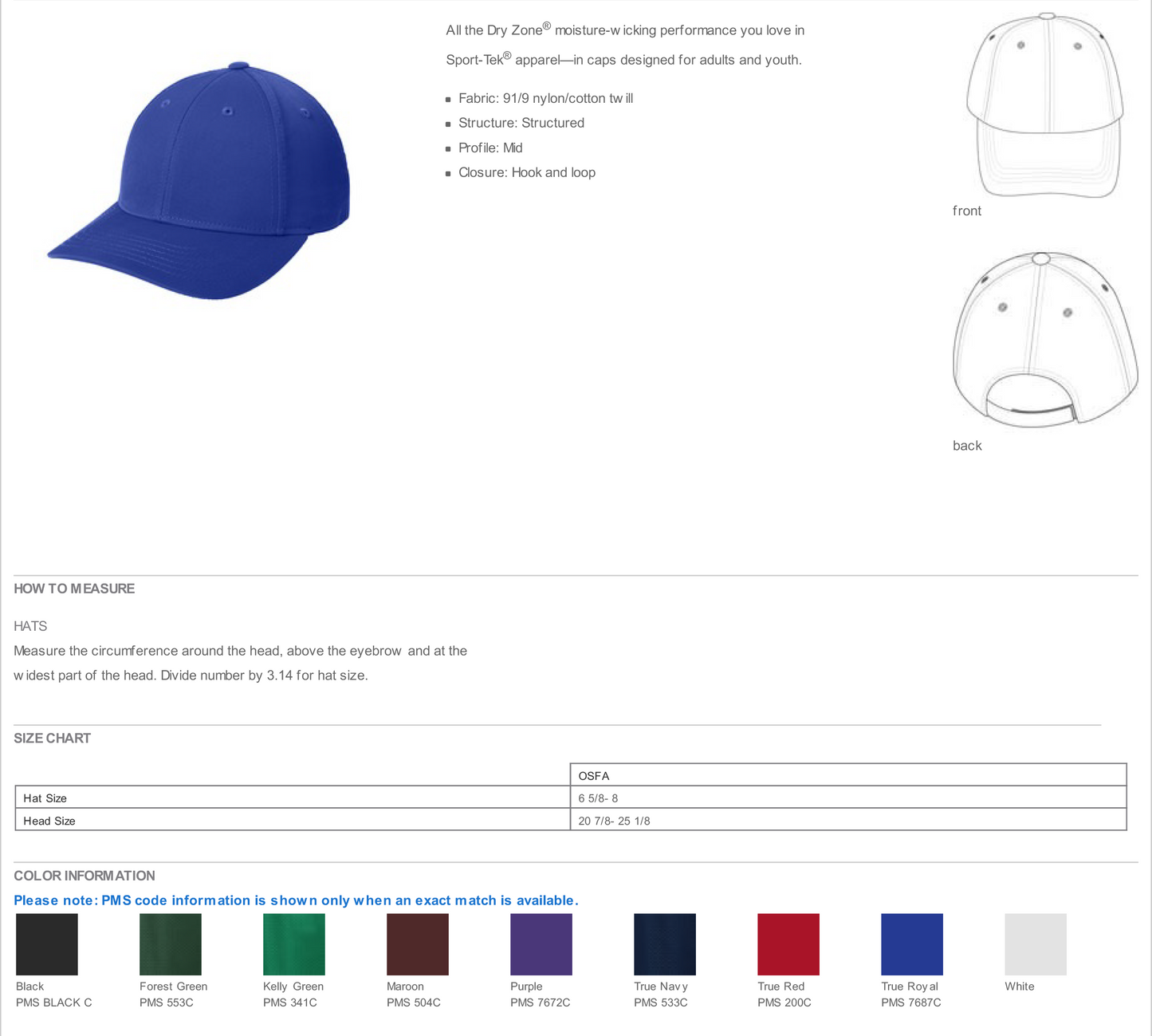 Sport-Tek® Dry Zone® Nylon Cap-STC10