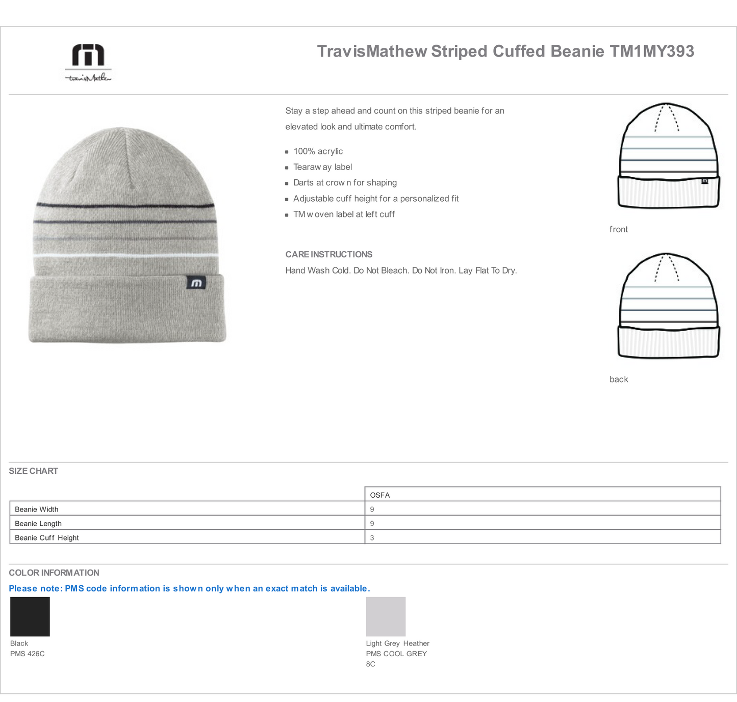 TravisMathew Striped Cuffed Beanie-TM1MY393