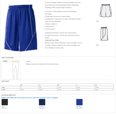 Sport-Tek® Youth PosiCharge® Mesh Reversible Spliced Short-YT565