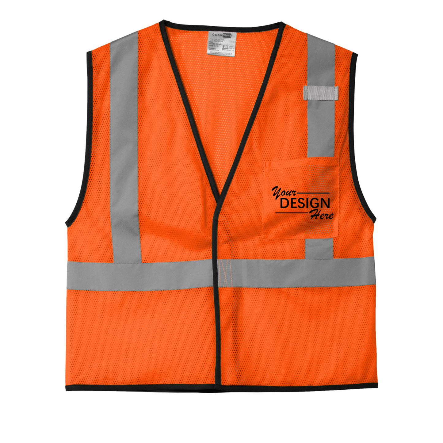 CornerStone ® ANSI 107 Class 2 Economy Mesh One-Pocket Vest-CSV100