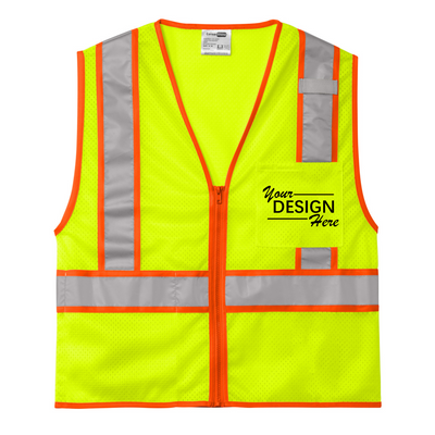 CornerStone® ANSI 107 Class 2 Mesh Zippered Two-Tone Vest-CSV103