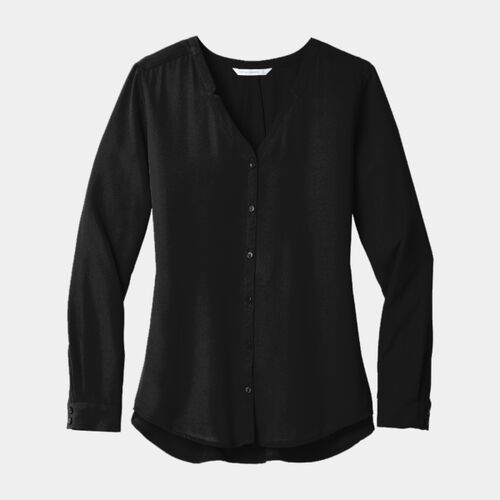 Women's Long Sleeve Button Front Blouse Thumbnail