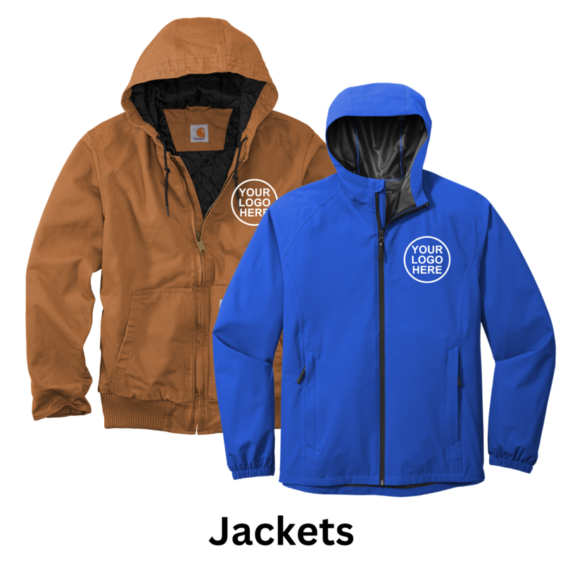 Custom printed and embroidered jackets for business branding