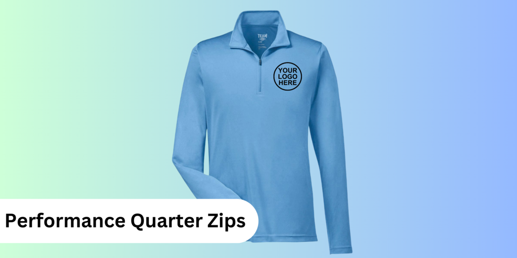 Custom Performance Quarter Zip Pullovers with Embroidery and Printing