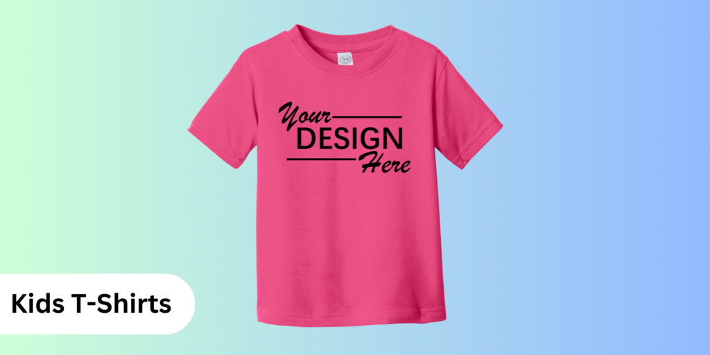 Custom youth t-shirt printing with personalized logo and design for kids apparel