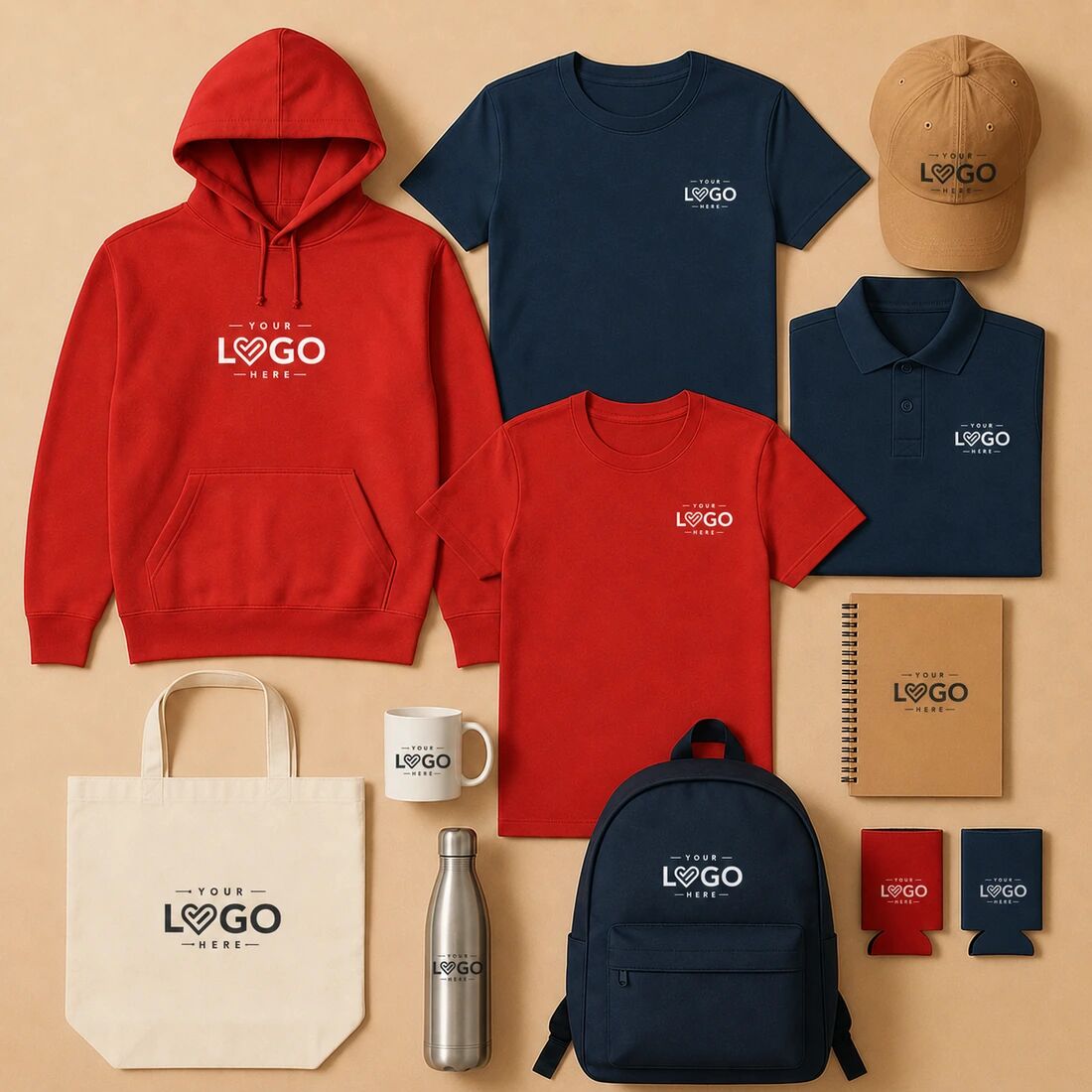 Custom printed t-shirts, hoodies, polos, hats, bags and promo products by L1 Print