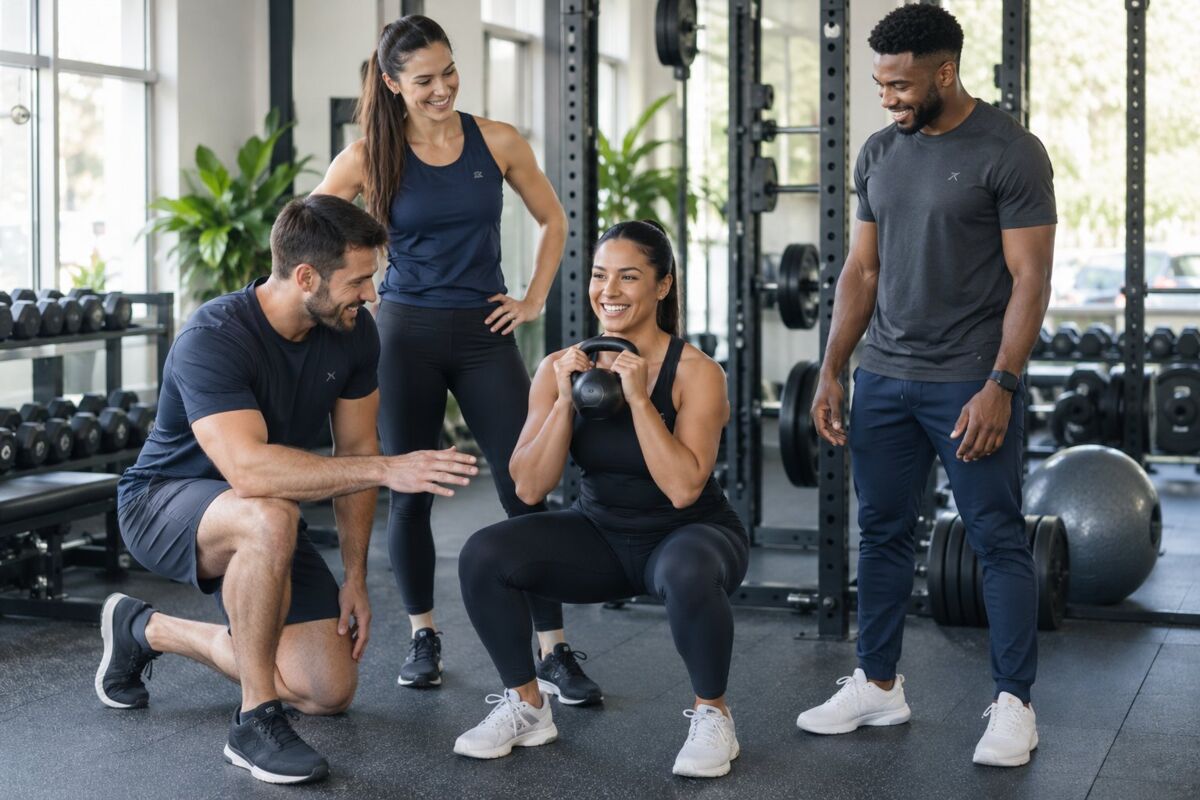 Professional gyms & fitness apparel in an industry-specific work setting
