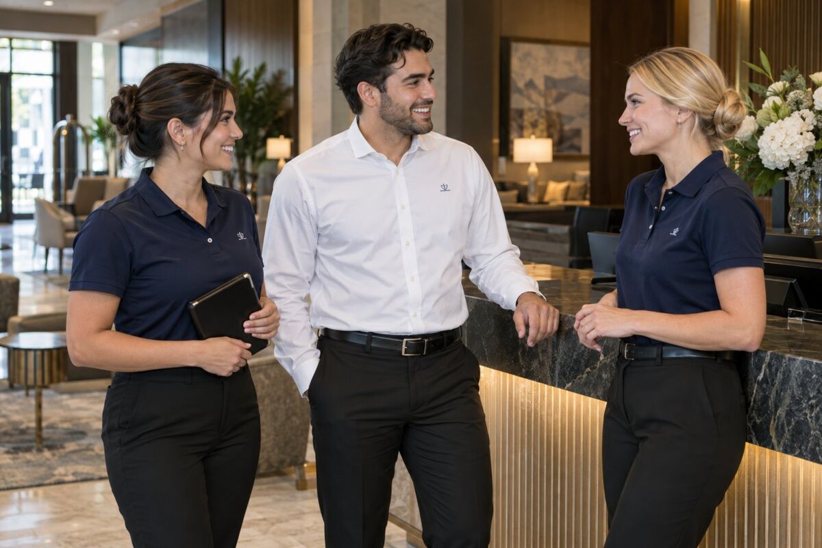 Professional hotels & hospitality apparel in an industry-specific work setting