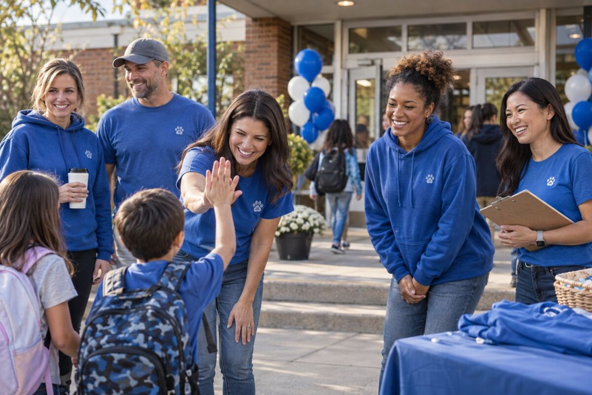 Professional schools, spirit wear & pta apparel in an industry-specific work setting