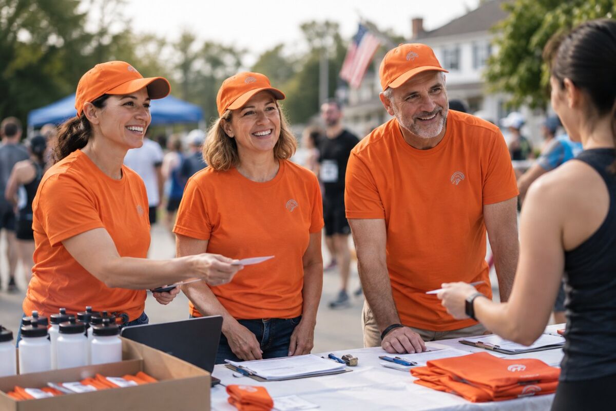 Professional charity runs & nonprofit fundraisers apparel in an industry-specific work setting