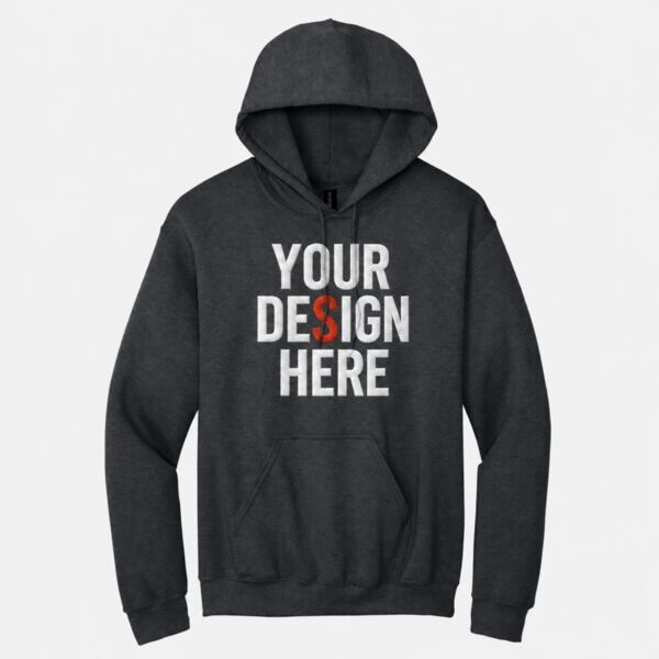 Gildan Heavy Blend Hooded Sweatshirt 18500 — Your Design Here customization example