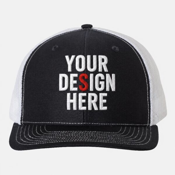 Richardson Snapback Trucker Cap 112 — Your Design Here customization example
