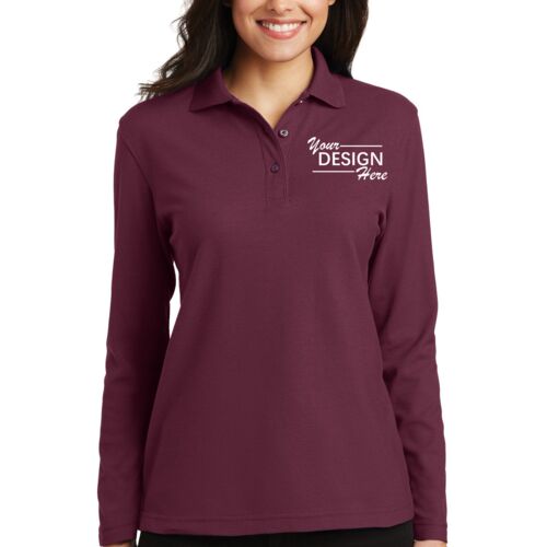 Women's Silk Touch Long Sleeve Polo Thumbnail