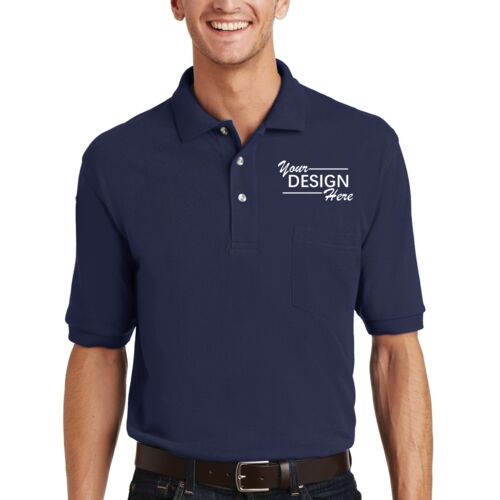 Heavyweight Cotton Pique Polo with Pocket Thumbnail