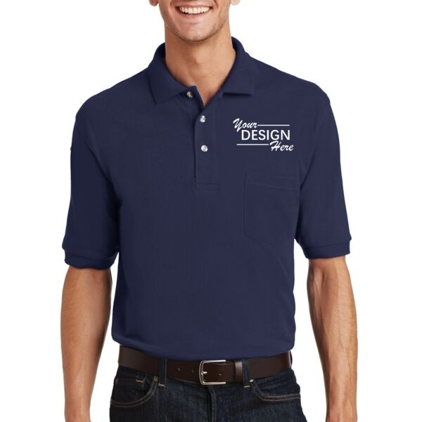 Heavyweight Cotton Pique Polo with Pocket Thumbnail