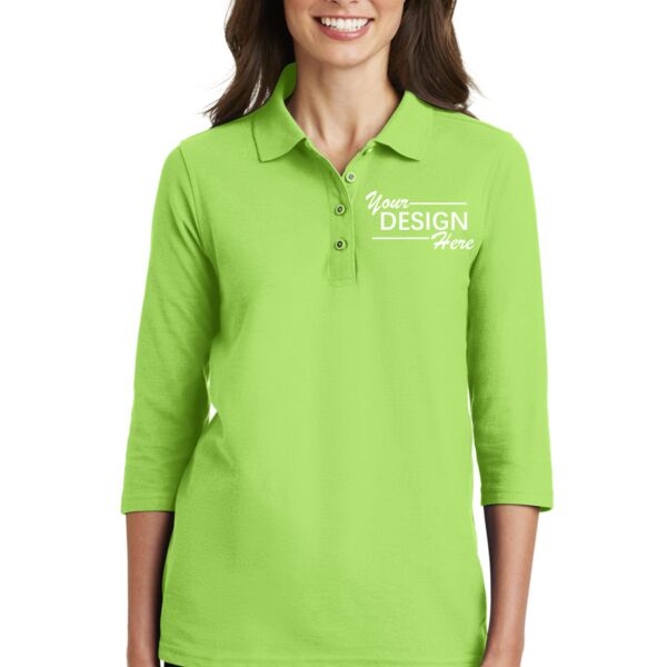 Women's Silk Touch 3/4 Sleeve Polo Thumbnail