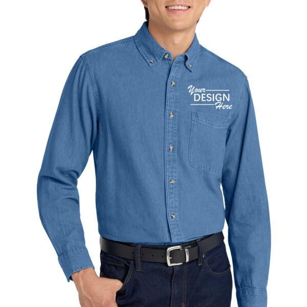 Tall Long Sleeve Denim Shirt Thumbnail