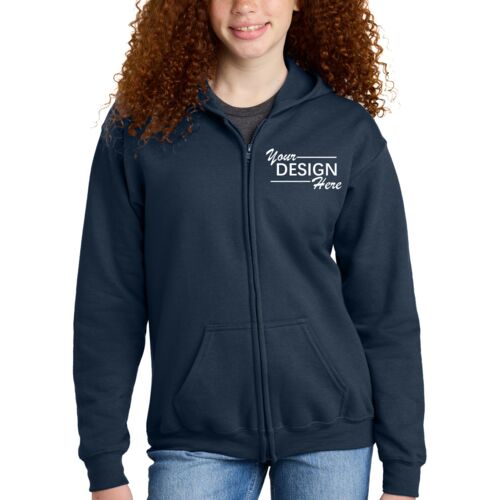 Youth Heavy Blend Full Zip Hooded Sweatshirt Thumbnail