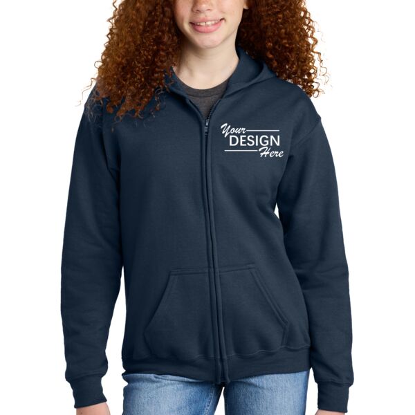 Youth Heavy Blend Full Zip Hooded Sweatshirt Thumbnail