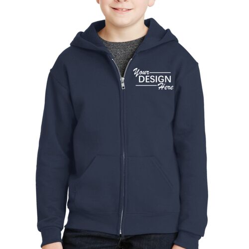 Youth NuBlend ® Full Zip Hooded Sweatshirt Thumbnail