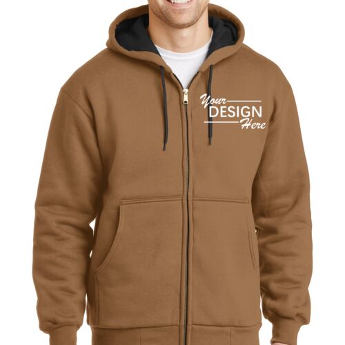 Heavyweight Full Zip Hooded Sweatshirt with Thermal Lining Thumbnail