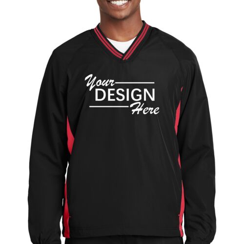 Tipped V Neck Raglan Wind Shirt Thumbnail